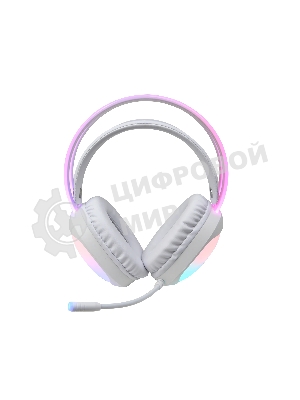 Гарнитура Marvo HG8959 Lumi 40 белый, проводная, 2×3.5 мм, микрофон с отключением, RGB-подсветка