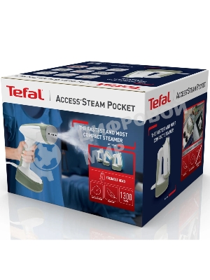 Отпариватель Tefal DT3053E1 белый/зеленый, 1300 Вт, 20 г/мин, 120 мл
