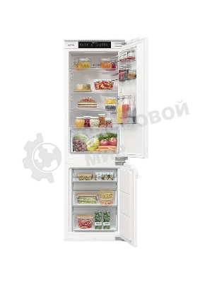 Встраиваемый холодильник Gorenje NRKI517142, полезный объем 243 л, электронное управление, цифровой дисплей, автоматическое размораживание No Frost, быстрое замораживание, интенсивное охлаждение, зона свежести с контролем влажности, слайдерное крепление, энергоэффективность А+
