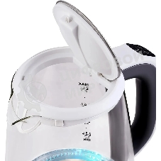Чайник электрический Hyundai HYK-G8880 2 л, 2200 Вт, серый/серебристый корпус: стекло