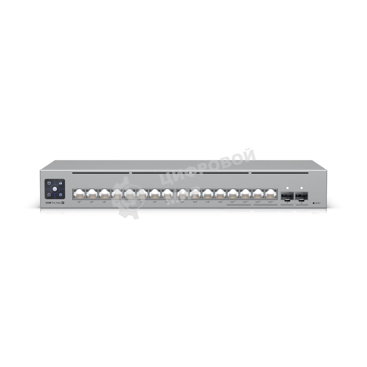 Коммутатор Ubiquiti UniFi Switch Pro Max 16 PoE PoE-коммутатор в стойку, 4х 2.5G RJ45, 12х 1G RJ45, 2х 10G SFP+, раздача 180 Вт