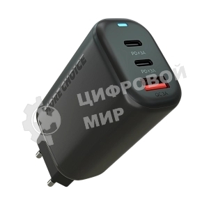 Сетевое зарядное устройство MORE CHOICE (4610196409646) NC79 1USB+2Type-C 3.0A PD 65W быстрая зарядка черный