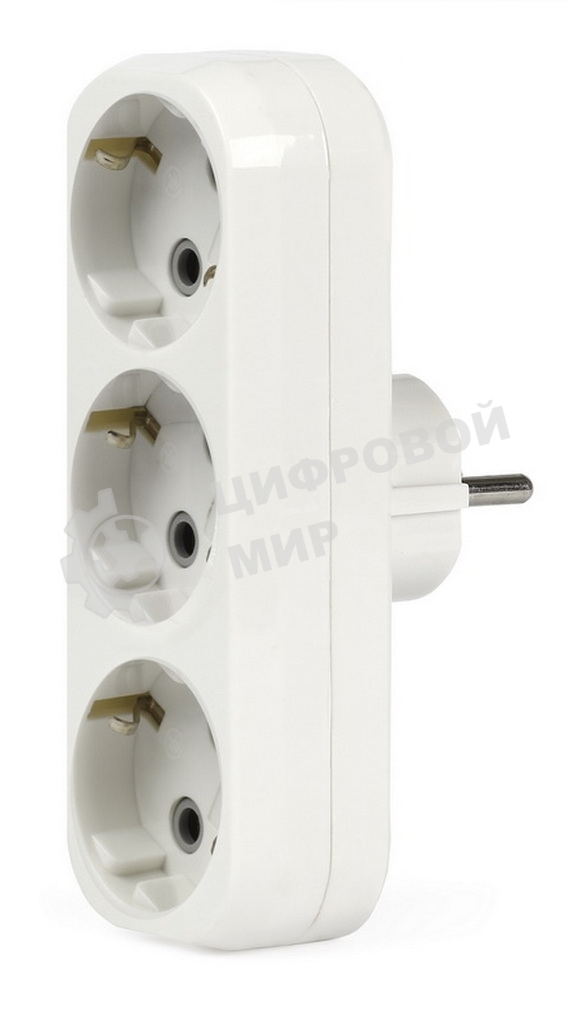 Тройник Smartbuy (SBE-16-A02-3z) 3 гнезда с заземлением плоский 16А 250B