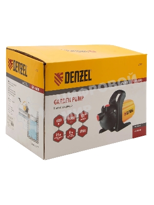 Насос Denzel GP600 садовый поверхностный 600Вт 3000л/ч подъем 35м