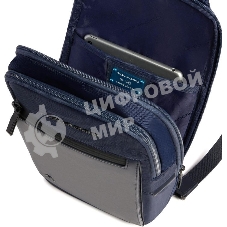 Рюкзак слинг мужской Piquadro Orion CA6625S136/BLU синий ткань/натур.кожа