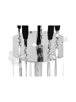 Шашлычница электрическая Galaxy Line GL 2610, серый, 1000 Вт, 5 шампуров из высококачественной нержавеющей стали, автоматическое вращение шампуров на 360°, долговечный керамический нагревательный элемент, защитный кожух из пищевого алюминия