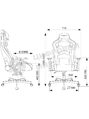 Кресло Knight Gladiator черный, экокожа, 120 кг, механизм качания