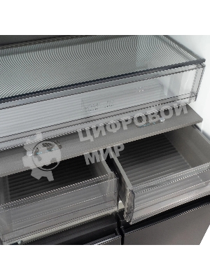 Холодильник Hyundai CM45043F черная сталь трехкамерный 270/135л морозилка снизу No Frost, Side by Side