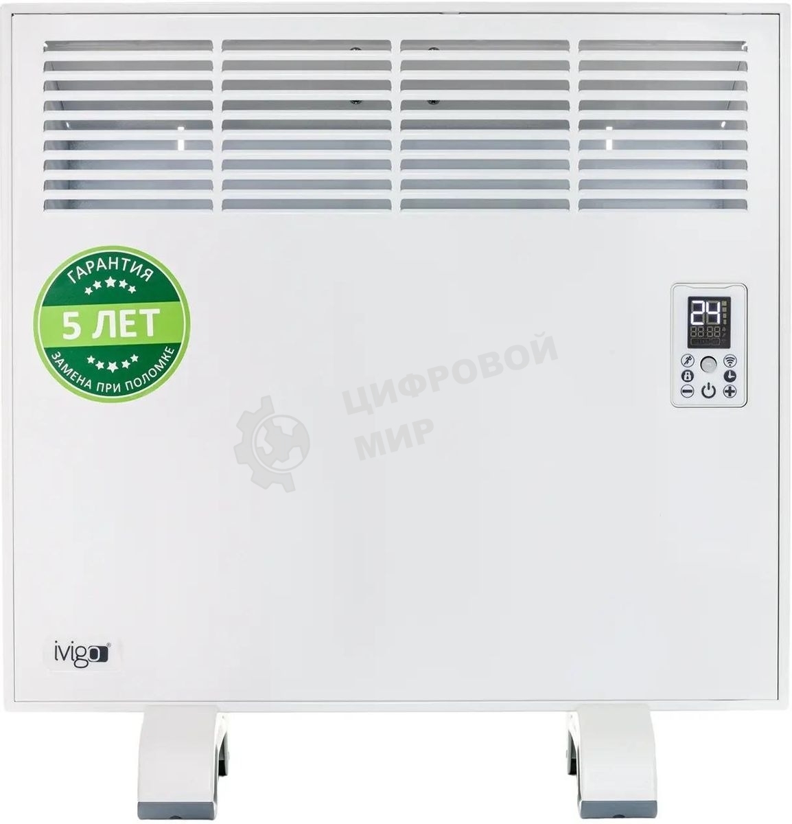 Конвектор электрический IVIGO EPK-Pro Wi-Fi EPK4550P07, белый, 750 Вт, 8 м2, с терморегулятором, Wi-Fi