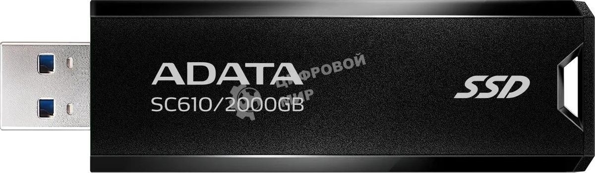 Внешний SSD ADATA SC610, 2TB, USB 3.2 Gen 2 Type-A, R/W 550/500, черный