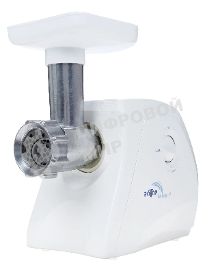 Мясорубка электрическая Ротор Альфа ЭМШ 35/250-2 белый, 1500 Вт, 0.6 кг/мин, защита от перегрузки, насадки - 4