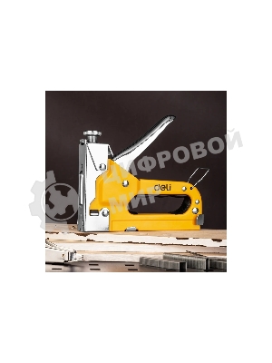 Мебельный степлер Deli DL238104 с набором скоб Набор: 2000шт дверные гвозди. 2000шт Т-гвозди. 2000шт U-гвозди.