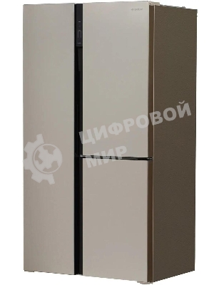 Холодильник Hyundai CS6073FV шампань трехкамерный 329/223л морозилка сбоку, No Frost, Side by Side