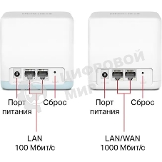 Mesh Wi-Fi система Mercusys Halo H32G(2-pack) AC1200, до 300 Мбит/с на 2,4 ГГц + до 867 Мбит/с на 5 ГГц, комплект 2 шт