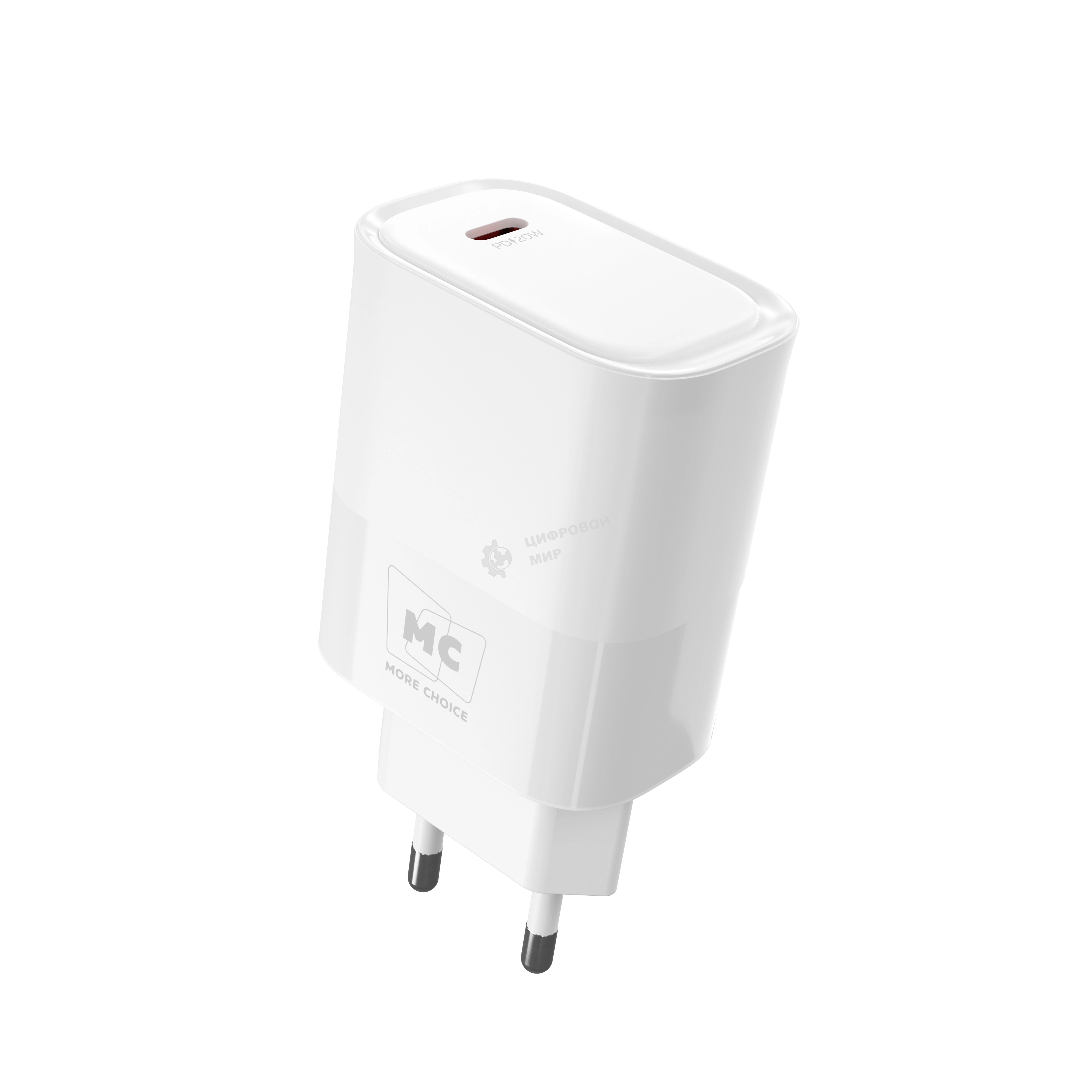 Сетевое зарядное устройство MORE CHOICE (4620202553508) NC67a СЗУ 1Type-C 3.0A PD 20W, белый