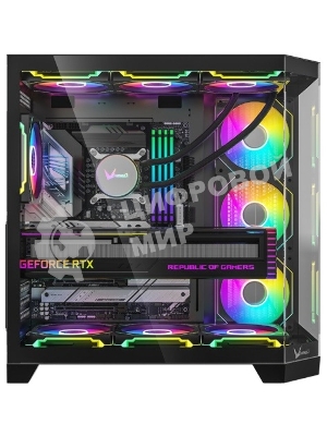 Компьютерный корпус Formula V Line Crystal Z6 Black, ATX, Left & Front & Bevel side Tempered Glass, TYPE-C*1, USB3.0*2