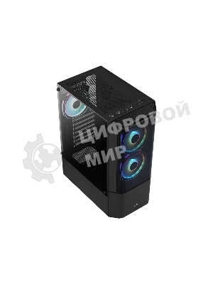 Компьютерный корпус MidTower Aerocool/Formula Quantum-G-BK-v2 черный без Б/п, ATX 3FRGb Fan on front panel