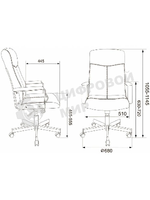 Кресло Бюрократ DOMINUS-BR коричневый/черный, экокожа