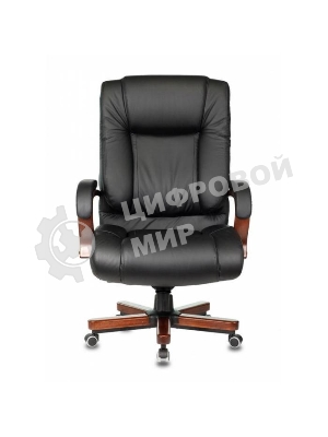 Кресло Бюрократ T-9925WALNUT/BLACK черный, кожа