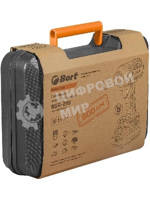 Гайковерт аккумуляторный Bort BSR-21U (2х4АЧ+ЗУ) 93418477 800 Нм, 0-2700 об/мин, акб Li-Ion, аккумуляторная система Makita 18V LXT 18 В, вес 1.4 кг