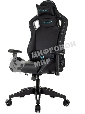 Кресло Knight Outrid Smile черный, экокожа, 120 кг, механизм качания