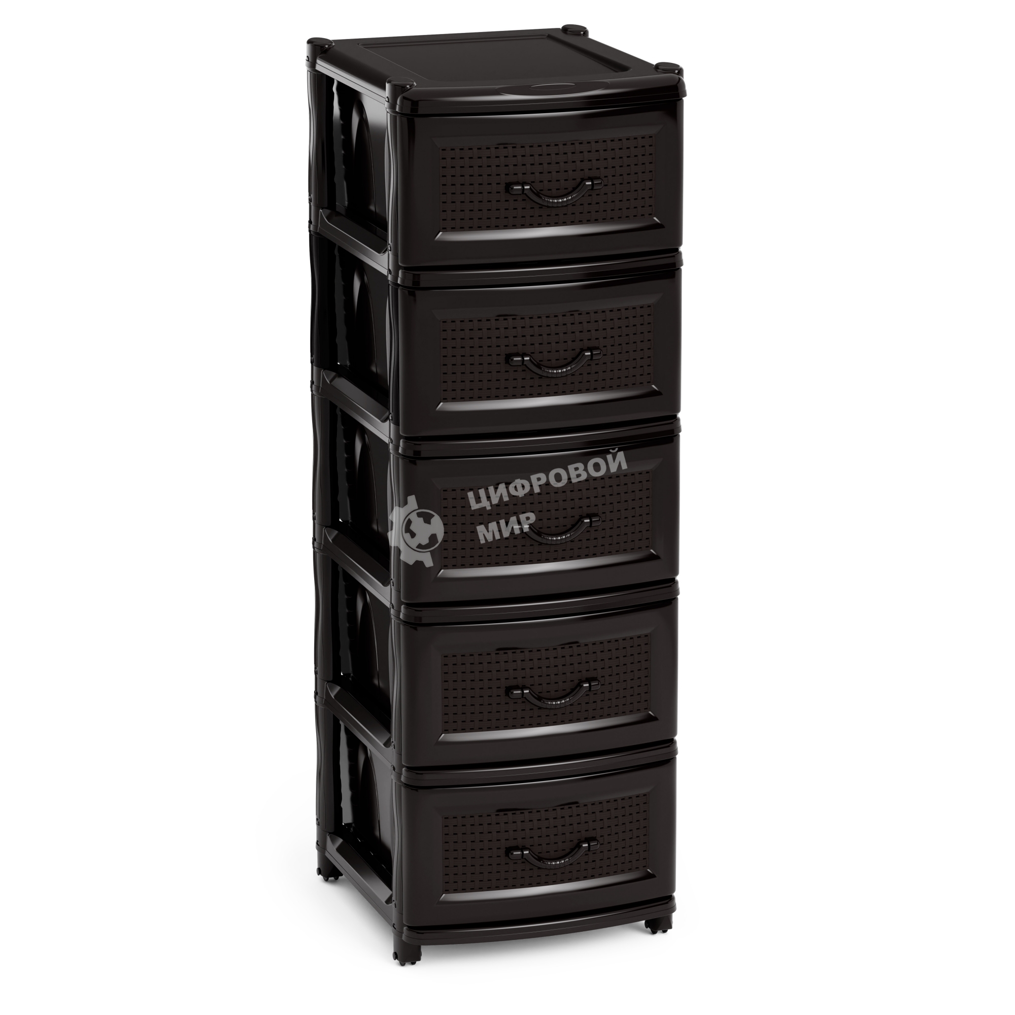 Комод Альтернатива М6498 Эконом, 5 секций, черный