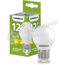 Лампа cветодиодная LED G45 IEK LL-G45-12-230-30-E27-G шар 12Вт 230В 3000К E27 GENERICA