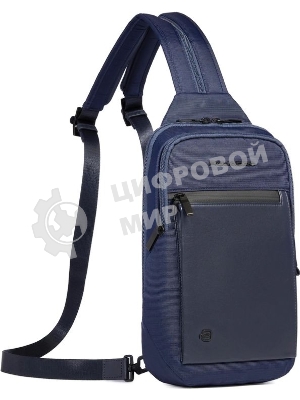 Рюкзак слинг мужской Piquadro Orion CA6625S136/BLU синий ткань/натур.кожа