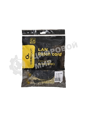 Патч-корд медный UTP Cablexpert PP10-10M/BK cat.5e, 10м, литой, многожильный, черный