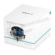 Кулер для процессора DEEPCOOL THETA 21 PWM черный/синий, 92 мм, алюминий, 2400 об/мин, 33.4 дБ, 4 pin, 95 Вт, 60.5 мм