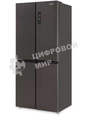 Холодильник Hyundai CM45043F черная сталь трехкамерный 270/135л морозилка снизу No Frost, Side by Side