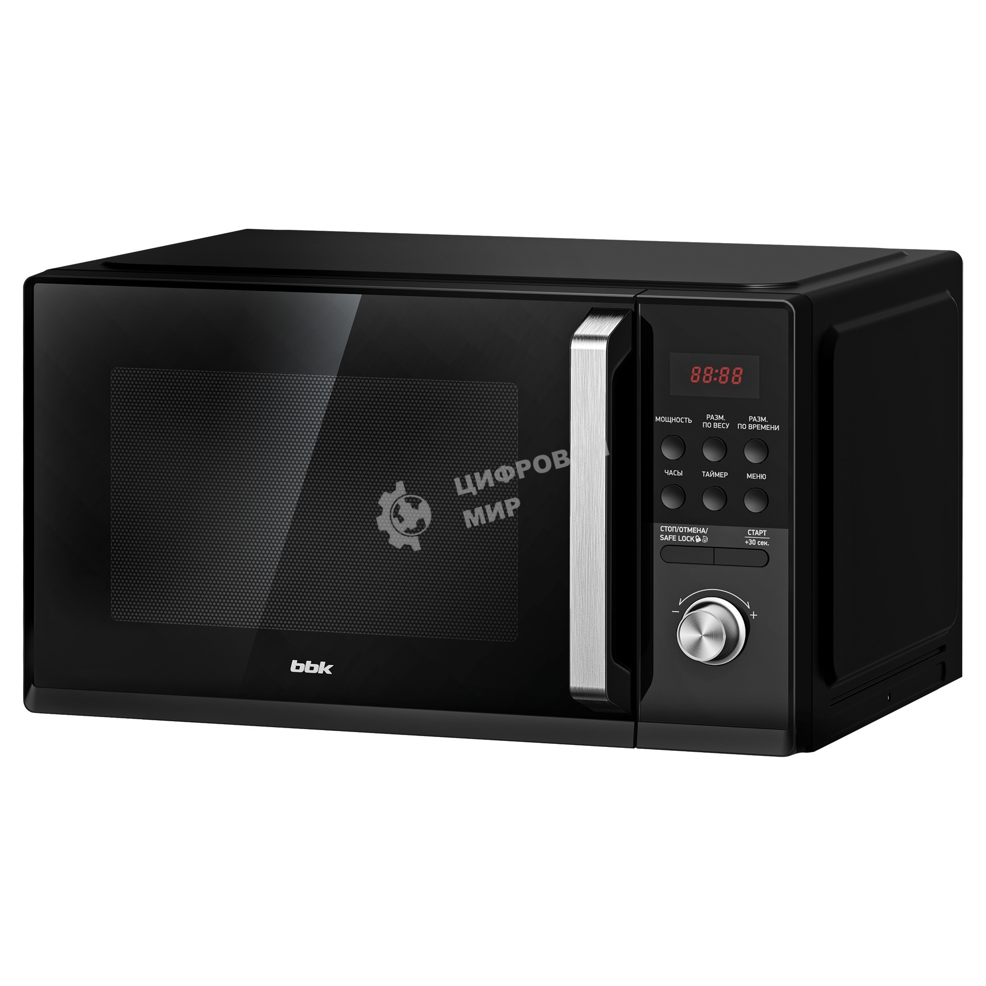 Микроволновая печь BBK 25MWS-954T/B черный, 25 л, 900 Вт, переключатели - кнопки, поворотный механизм