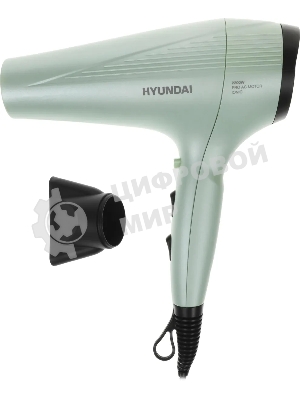 Фен Hyundai H-HDI0766 оливковый, 2200 Вт, ионизация