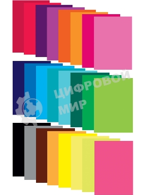 Бумага цветная Silwerhof мелованная 24л. 24цв. A4 Create 80г/м2 обл.мел.бумага ПЭТ на скобе