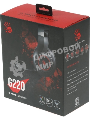 Гарнитура Bloody G220 чёрный, проводная, подсветка