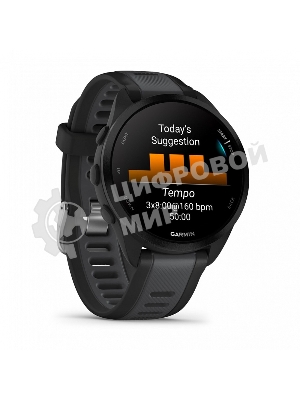 Смарт-часы Garmin Forerunner 165 черный, серый ремешок 43мм