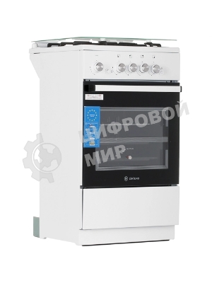 Плита газовая De Luxe 5040.42Г (КР) ЧР белый, конфорок 4 шт, духовка 46 л, 50 см x 85 см x 50 см