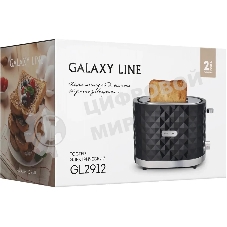 Тостер Galaxy Line GL 2912, черный, пластик, 1200 Вт