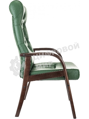 Кресло Бюрократ T-9928WALNUT-CF зеленый, кожа