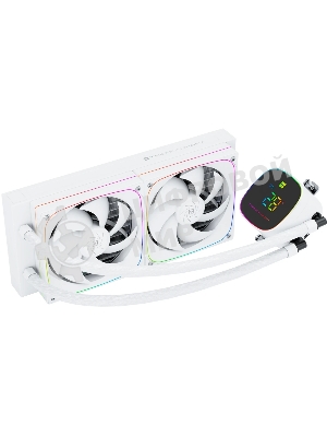 Система жидкостного охлаждения Thermalright Frozen Horizon 240 Digital (240мм, LED temp., White, ARGB/Fans: 2x120мм, 68.9CFM, 28.2dBA, 2000RPM/Pump height 53.2мм, Rad thickness 27мм/S: 1700, 1200, 1851, 115X, AM5, AM4)