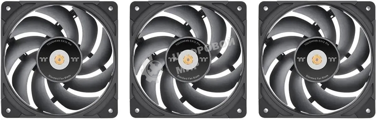 Вентилятор Thermaltake Toughfan EX14 Pro реверсивный 140x140x25mm черный 4-pin 31.6-34.1dB Ret (CL-F172-PL14BL-A)