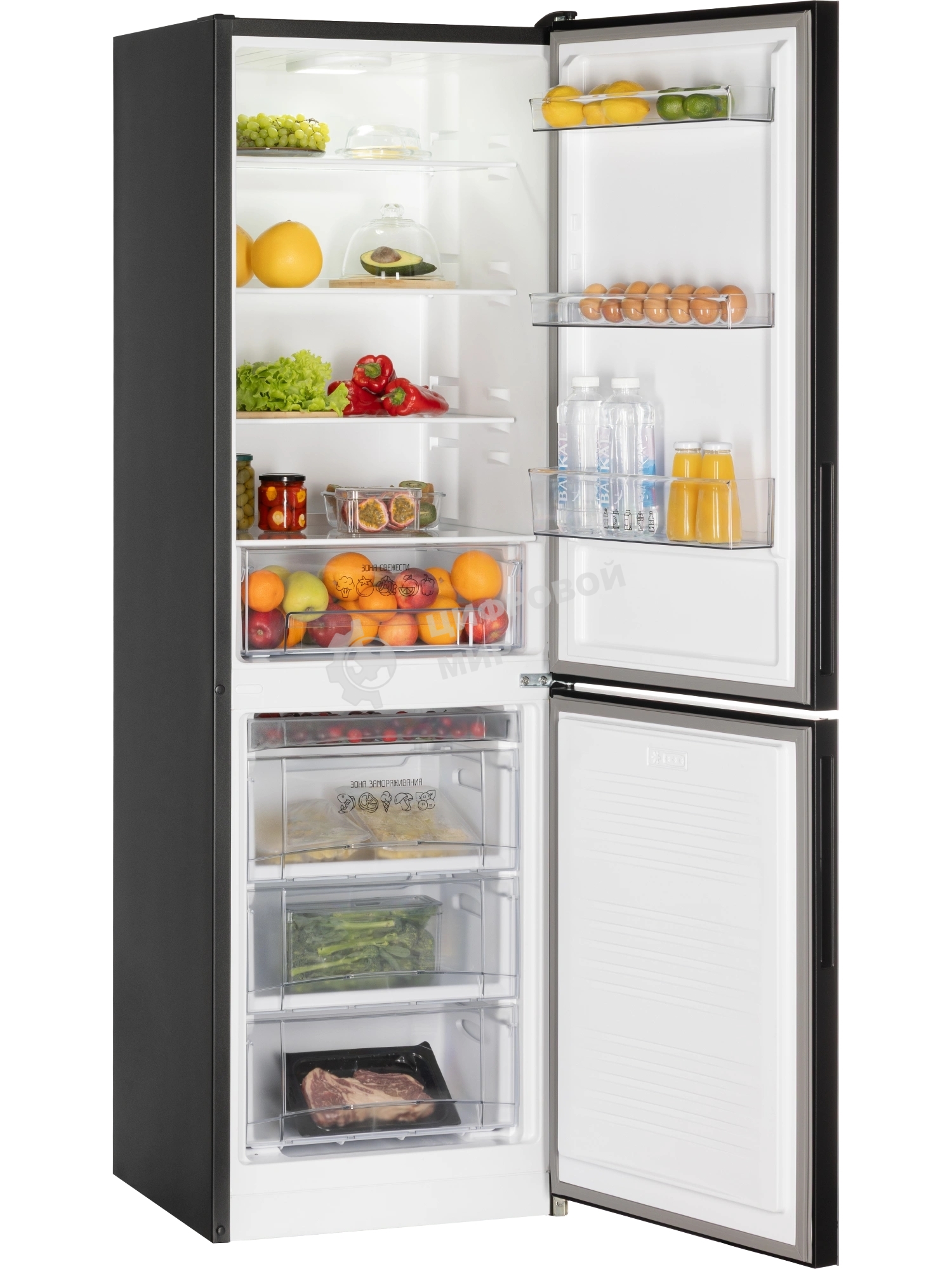 Холодильник Nordfrost NRG 162NF DTM темный титан двухкамерный 205/105л морозилка снизу, No Frost