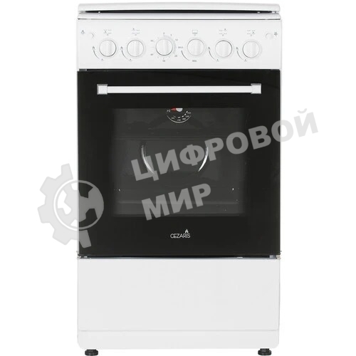 Плита газовая Cezaris ПГ 2150-10 белый, конфорок 4 шт, духовка 43 л, 51 см x 85 см x 55 см