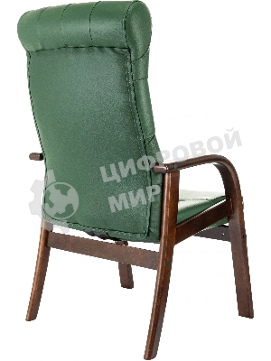 Кресло Бюрократ T-9928WALNUT-CF зеленый, кожа