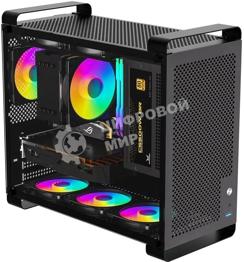 Компьютерный корпус Accord ACC-GCUB4 черный без БП mATX 1x92мм 1xUSB 3.0 1xUSB3.1 audio