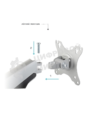 Кронштейн Kromax OFFICE-22 серебристый, 4 шт/уп. Кр. алюм. настол. для мон. 17