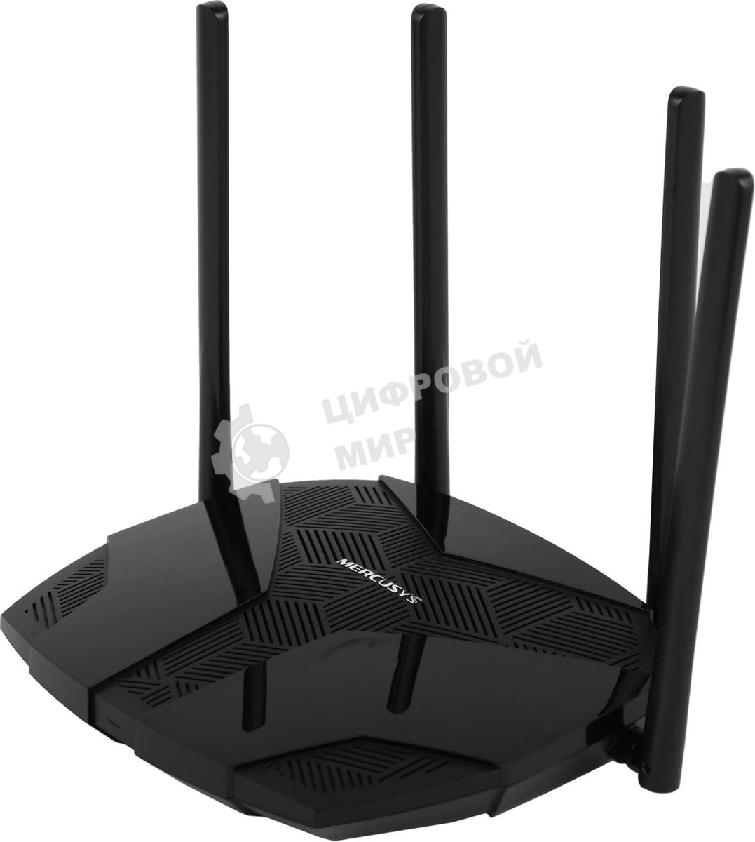 Двухдиапазонный роутер MERCUSYS MR80X AX3000 Wi-Fi 6, до 574 Мбит/с на 2,4 ГГц + до 2402 Мбит/с на 5 ГГц,4 фиксированные внешние антенны, 3 гигабитных порта LAN, 1 гигабитный порт WAN