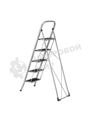 Стремянка стальная Сибртех, 5 широких ступеней 20х30 см с полимерным покрытием