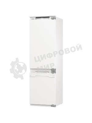 Встраиваемый холодильник Gorenje NRKI517142, полезный объем 243 л, электронное управление, цифровой дисплей, автоматическое размораживание No Frost, быстрое замораживание, интенсивное охлаждение, зона свежести с контролем влажности, слайдерное крепление, энергоэффективность А+