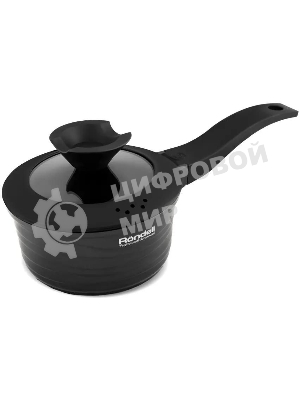 Ковш Rondell Walzer RDA-764, 1.3л, 16см, с крышкой, черный